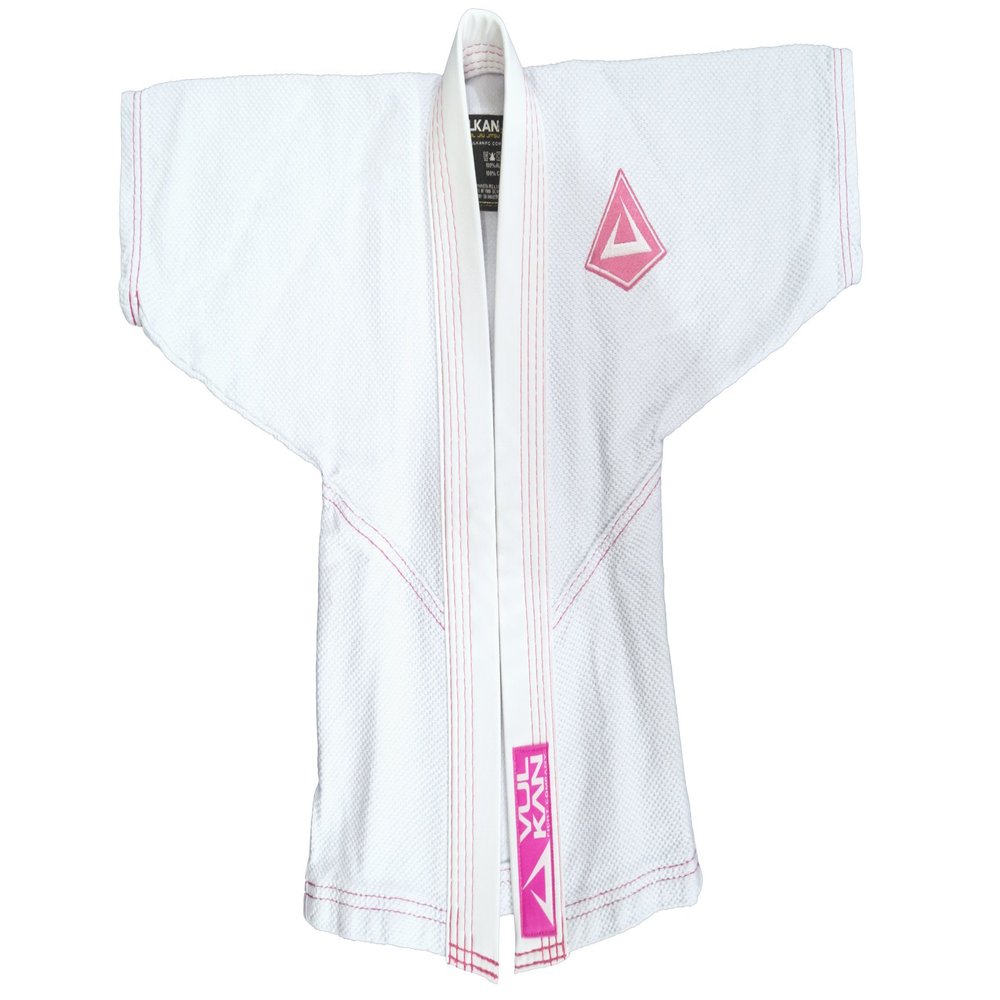 Vulkan Fight Company Brazilian Jiu Jitsu, Limited Edition Baby Girl & Boy BJJ GI, White/Pink, B0
