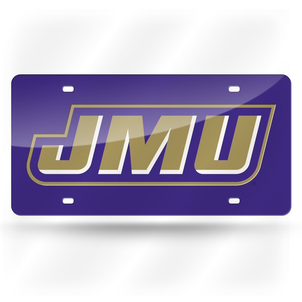 Rico Industries NCAA James Madison Dukes Laser Inlaid Metal License Plate Tag