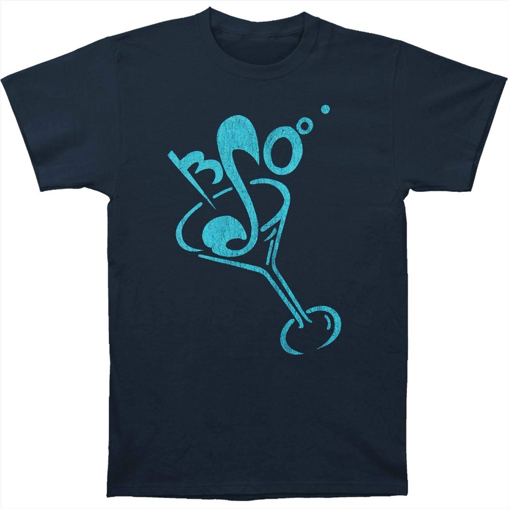 Brian Setzer Men's Martini Logo Slim Fit T-Shirt Small Indigo