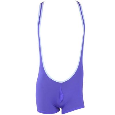 Alvivi Men's Wrestling Singlet Boxer Briefs Leotard Freestyle Gymnastics Underwear Bodysuit Purple X-Large