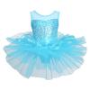 Alvivi Kids Girls Sleeveless Sequined Ballet Dance Gym Leotard Tutu Dress Ballroom Dancing Outfit Costume Dancewear Blue 6 Years view 1