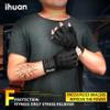 ihuan Ventilated Weight Lifting Gym Workout Gloves with Wrist Wrap Support for Men & Women, Full Palm Protection, for Weightlifting, Training, Fitness, Hanging, Pull ups view 2