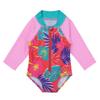 YiZYiF Baby/Toddler Girls' Flower Rash Guard Swimsuit Sun Protection Bodysuit Swimwear Pink 12-18 Months view 1