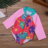 YiZYiF Baby/Toddler Girls' Flower Rash Guard Swimsuit Sun Protection Bodysuit Swimwear Pink 12-18 Months view 3