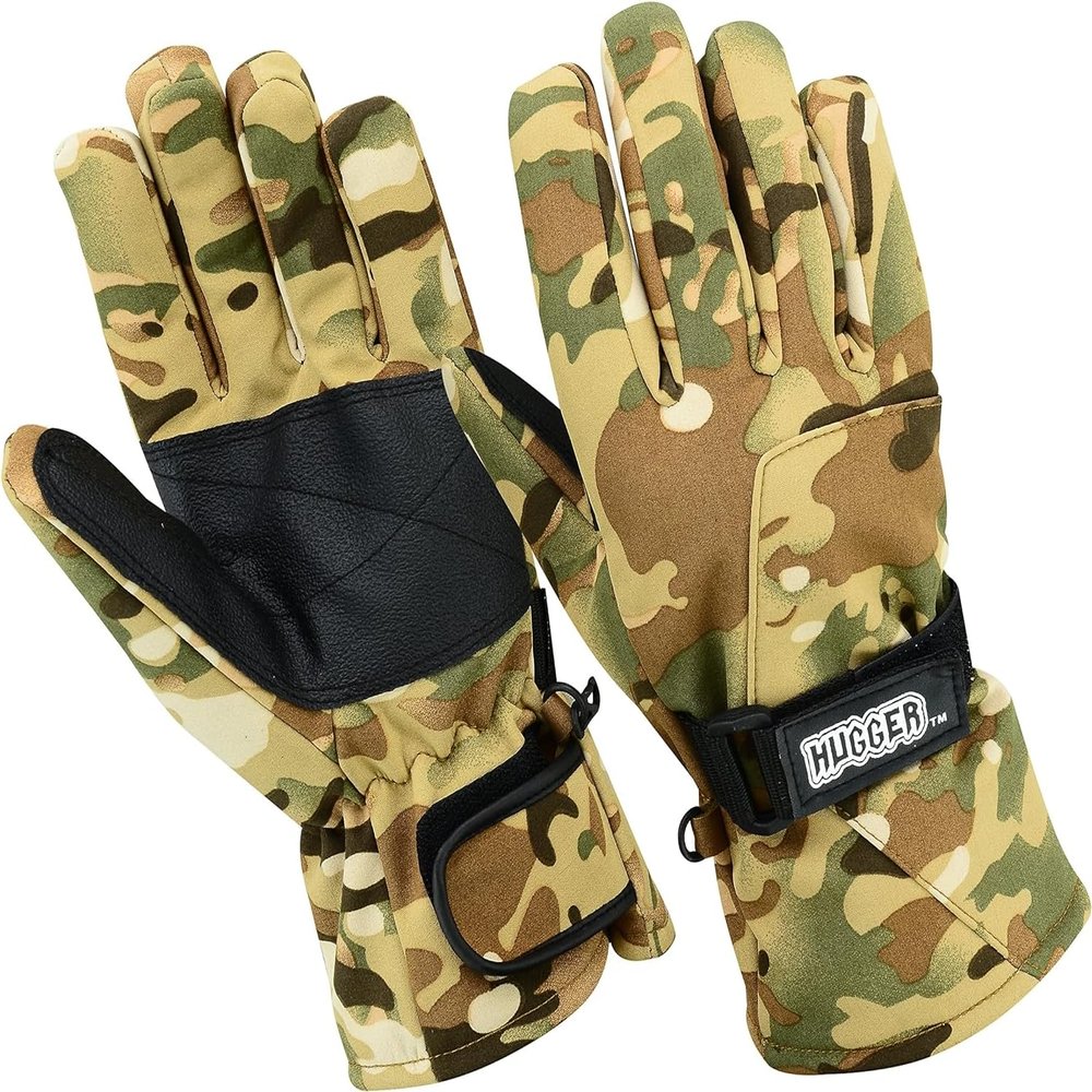 Hugger Men's Camouflage Fully Lined Glove for Hunting, Hiking, and Off-Roading (Brown/Camo, Medium)