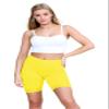 Womens Scallop Lace Trim Plain Gym Bike Tights Viscose Cycling Shorts Hot Pants Yellow view 2