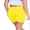 Womens Scallop Lace Trim Plain Gym Bike Tights Viscose Cycling Shorts Hot Pants Yellow view 4