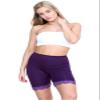 Womens Scallop Lace Trim Plain Gym Bike Tights Viscose Cycling Shorts Hot Pants Purple view 2