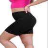 Womens Scallop Lace Trim Plain Gym Bike Tights Viscose Cycling Shorts Hot Pants Black view 3