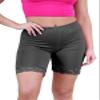 Womens Scallop Lace Trim Plain Gym Bike Tights Viscose Cycling Shorts Hot Pants Charcoal view 1