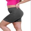 Womens Scallop Lace Trim Plain Gym Bike Tights Viscose Cycling Shorts Hot Pants Charcoal view 3