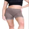 Womens Scallop Lace Trim Plain Gym Bike Tights Viscose Cycling Shorts Hot Pants Mocha view 1