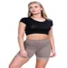 Womens Scallop Lace Trim Plain Gym Bike Tights Viscose Cycling Shorts Hot Pants Mocha view 2