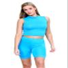Womens Scallop Lace Trim Plain Gym Bike Tights Viscose Cycling Shorts Hot Pants Turquoise view 2