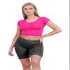 Janisramone Womens Scallop Lace Trim Cycling Shorts Stretchy Elastic Waist Women Activewear Yoga Gym Shorts, Summer Hot Pants Charcoal view 2