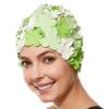 BEEMO Floral Petal Ladies Bathing Swim Cap - Green/White view 1