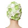 BEEMO Floral Petal Ladies Bathing Swim Cap - Green/White view 3