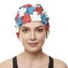 BEEMO Floral Petal Ladies Bathing Swim Cap - red/blu/White view 2
