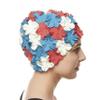 BEEMO Floral Petal Ladies Bathing Swim Cap - red/blu/White view 4