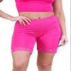 Womens Scallop Lace Trim Plain Gym Bike Tights Viscose Cycling Shorts Hot Pants Cerise view 1