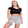 Janisramone Womens Scallop Lace Trim Cycling Shorts Stretchy Elastic Waist Women Activewear Yoga Gym Shorts, Summer Hot Pants Grey view 2