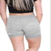 Janisramone Womens Scallop Lace Trim Cycling Shorts Stretchy Elastic Waist Women Activewear Yoga Gym Shorts, Summer Hot Pants Grey view 4