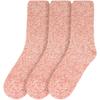BambooMN Women's Extra Large Fuzzy Warm Feather Soft Socks - Coral Pink - 3prs view 2