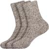 BambooMN Women's Fuzzy Warm Feather Soft Socks - Light Grey - 3 pairs view 1
