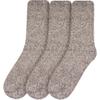 BambooMN Women's Fuzzy Warm Feather Soft Socks - Light Grey - 3 pairs view 2