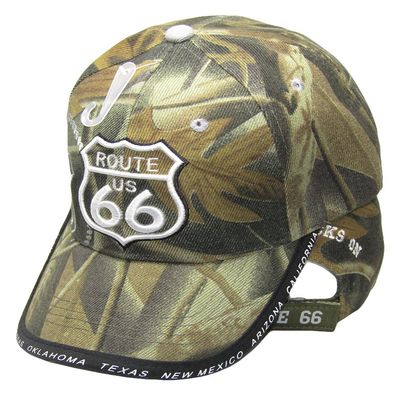AES Route 66 Rte 66 Get Your Kicks State Highway Camouflage Embroidered Cap Hat (TW)