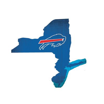 Fan Creations Buffalo Bills Wood Sign 12 Inch State Shape Design