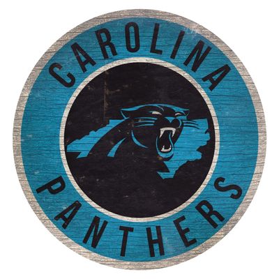 Fan Creations Carolina Panthers Sign Wood 12 Inch Round State Design