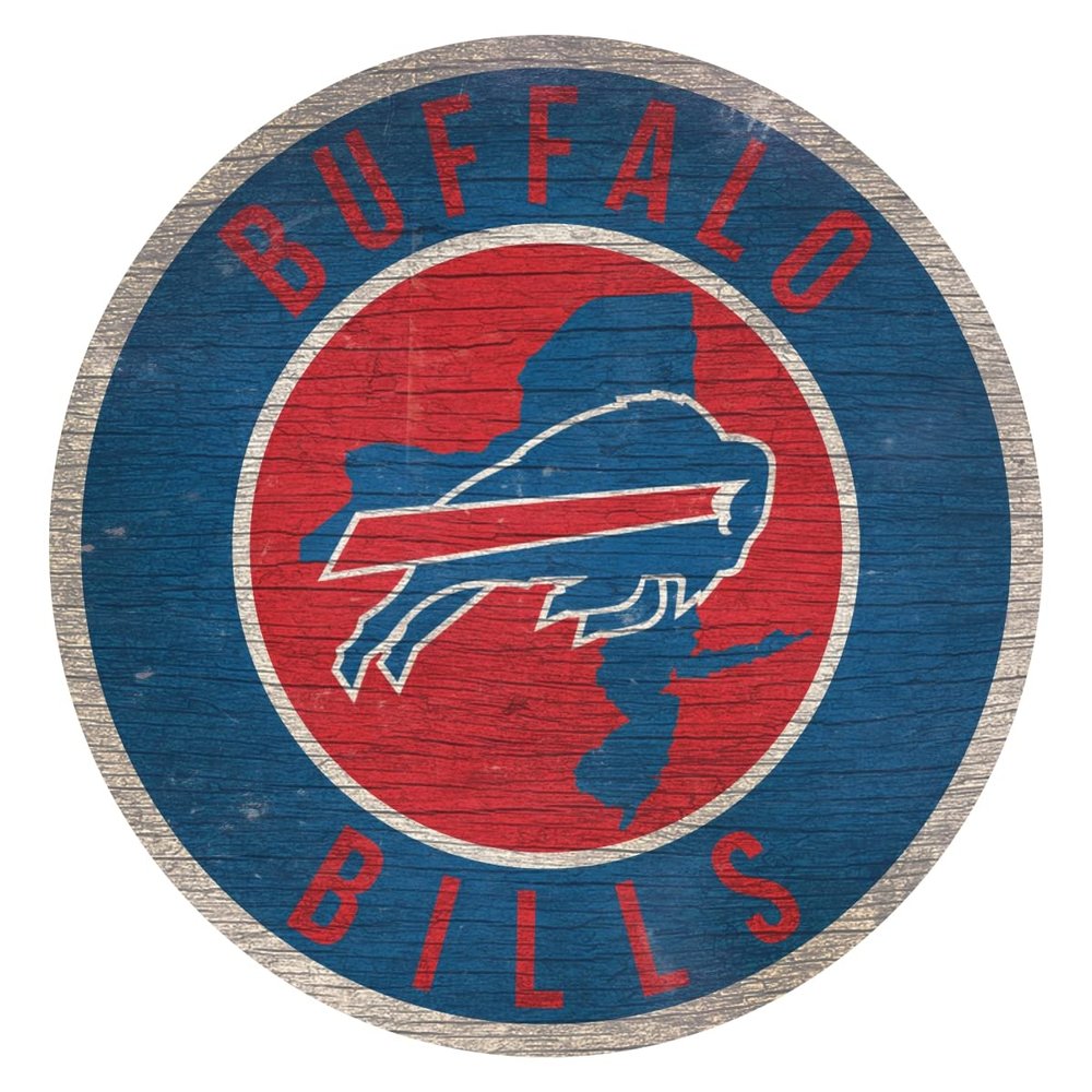Fan Creations Buffalo Bills Wood Sign 12 Inch Round State Design
