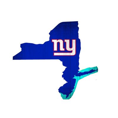 Fan Creations New York Giants Wood Sign 12 Inch State Shape Design