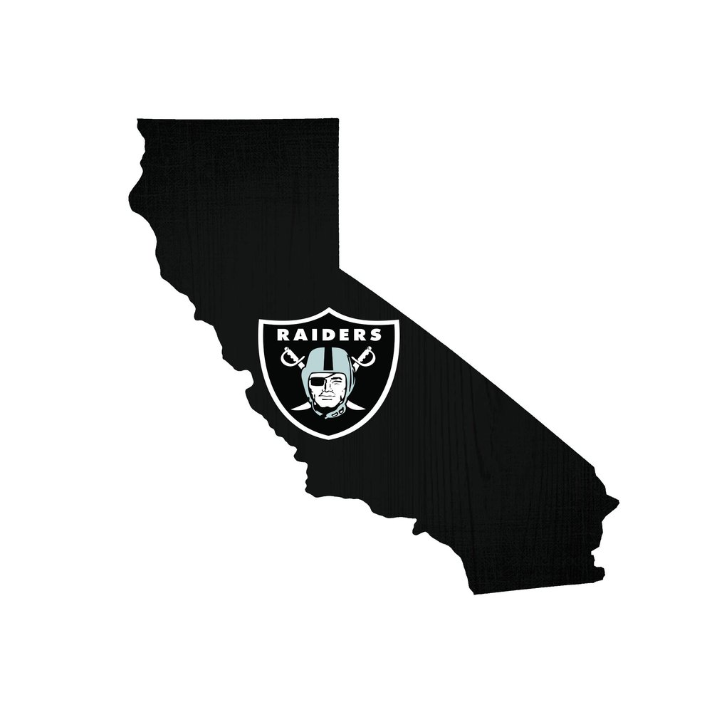 Fan Creations Oakland Raiders Wood Sign 12 Inch State Shape Design