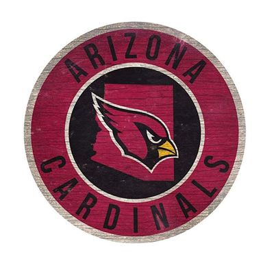 Fan Creations Arizona Cardinals Wood Sign 12 Inch Round State Design
