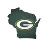 Fan Creations Green Bay Packers Wood Sign 12 Inch State Shape Design view 1