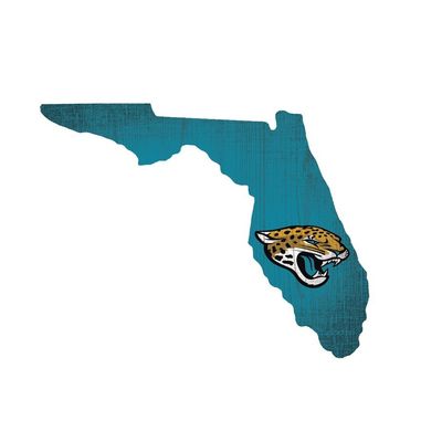 Fan Creations Jacksonville Jaguars Wood Sign 12 Inch State Shape Design