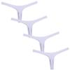 JAXFSTK Men Ice-Silk Booty Thong Slim Cut G-String Underwear Male Mini Bikini Sexy Guys Pouch T-Back Pants Pack of 4 XL White view 2