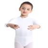 TiaoBug Girls Turtleneck Spandex Long Sleeve Leotard Keyhole Back Ballet Gymnastic Dance Bodycon Bodysuit Tops White 7-8 view 1