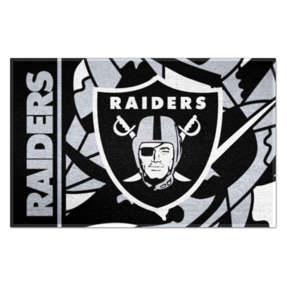 FANMATS 23345 NFL - Las Vegas Raiders Starter Mat Xfit Design - 19in x 30in Accent Rug| Sports Fan Home Decor Rug and Tailgating Mat