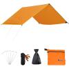 Azarxis Ground Cloth for Tent Tarp Footprint Camping Backpacking Floor Saver Groundsheet Waterproof Sand Free Picnic Hiking with Stakes Rope Carry Bag (Orange, M - 5.91x7.22ft) view 1