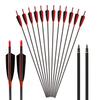 MS JUMPPER Archery Carbon Arrows 400 Spine with 4 Real Feather Fletching 100 Grain Points for Compound Recurve Longbow (12 Pack) (30 Inch Arrows) view 1