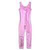 YiZYiF Kids Girls Full Length Gymnastic Unitard Long Sleeve Ballet Dance Leotard Child Shiny Tight Dance Gym Jumpsuit Pink 3-4 view 4