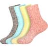 BambooMN Women's Fuzzy Warm Feather Soft Socks - Assortment 4C - 4prs view 1