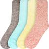 BambooMN Women's Fuzzy Warm Feather Soft Socks - Assortment 4C - 4prs view 2