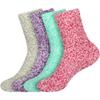BambooMN Women's Fuzzy Warm Feather Soft Socks - Assortment 4D - 4prs view 1
