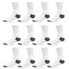 12 Pairs Mens Sports Crew Socks Cotton Calf Cushioned Athletics White Size 10-13 view 1