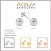 18k White Gold Plated 925 Sterling Silver Ball Stud Earrings, Hypoallergenic earrings Studs Earring for Women 4mm view 2