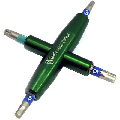 Abbey Bike Tools 4-Way Multi-Tool Green, 4/5/6Mm/#2 Jis